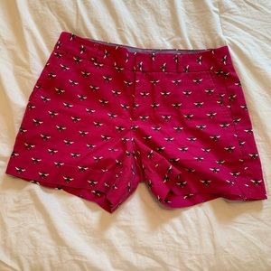 Banana Republic Pink Linen Bee Print Shorts
